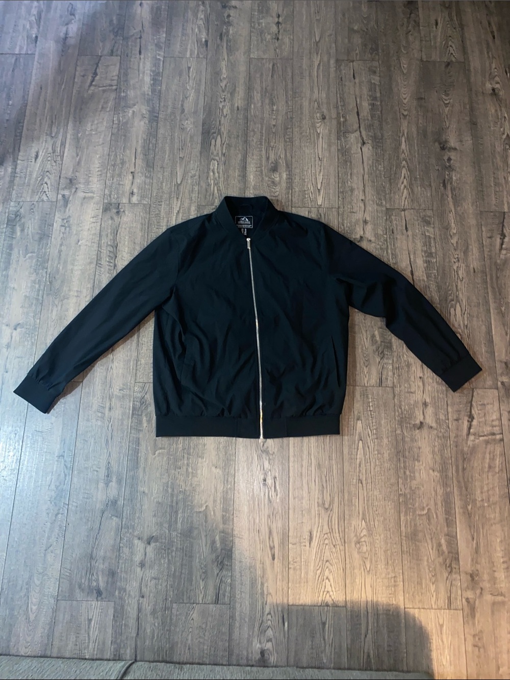 Men's Black Zip-Up Bomber Sweater